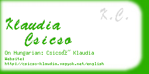 klaudia csicso business card